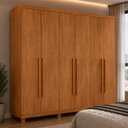 Ver imagem 3 de Guarda-Roupa Casal 100% MDF 6 Portas e 6 Gavetas com Pés 273cm Multimóveis CR35509 Madeirado