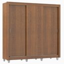 Ver imagem 3 de Guarda Roupa Casal Madesa Lyon Plus 3 Portas de Correr 4 Gavetas com Pés - Rustic