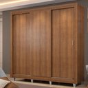Ver imagem 1 de Guarda Roupa Casal Madesa Lyon Plus 3 Portas de Correr 4 Gavetas com Pés - Rustic