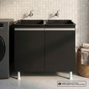 Ver imagem 7 de Balcão Gabinete Cozinha Lux 79cm 100% Mdf 02 Portas sem Tampo Preto - Desk Design