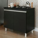 Ver imagem 2 de Balcão Gabinete Cozinha Lux 79cm 100% Mdf 02 Portas sem Tampo Preto - Desk Design