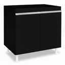Ver imagem 1 de Balcão Gabinete Cozinha Lux 79cm 100% Mdf 02 Portas sem Tampo Preto - Desk Design