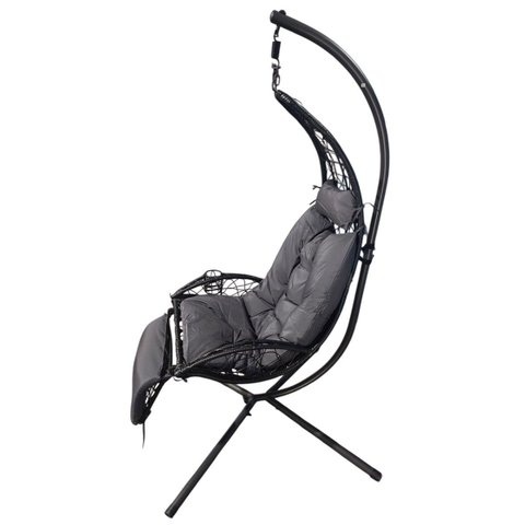 Cadeira Meia Lua Balanço Piscina Lazer Varanda Camping Verao Confortavel Acolchoada Suporte Copo Gar