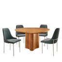 Ver imagem 2 de Sala de Jantar Mesa Selene Tampo 135cm Laminado com 4 Cadeiras Vicenza Moderna Mobilia