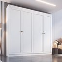 Ver imagem 1 de Guarda Roupa Casal Europa 4 Portas de Bater 2 Gavetas MDP Provençal Branco Genialflex Móveis