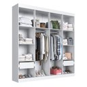 Ver imagem 4 de Guarda Roupa Casal Europa 4 Portas de Bater 2 Gavetas MDP Provençal Branco Genialflex Móveis