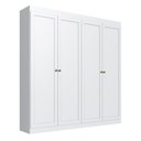 Ver imagem 2 de Guarda Roupa Casal Europa 4 Portas de Bater 2 Gavetas MDP Provençal Branco Genialflex Móveis
