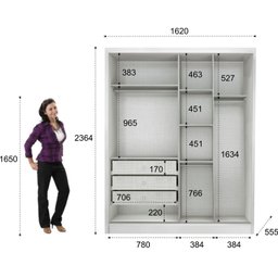 Guarda Roupa 2 Portas 3 Gavetas Avila Novo Horizonte - 4