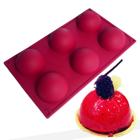 Molde de Silicone para Bolo Walfos, Forma Antiaderente com 6 Espaços para Glacê, Sabonete, Muffin, P