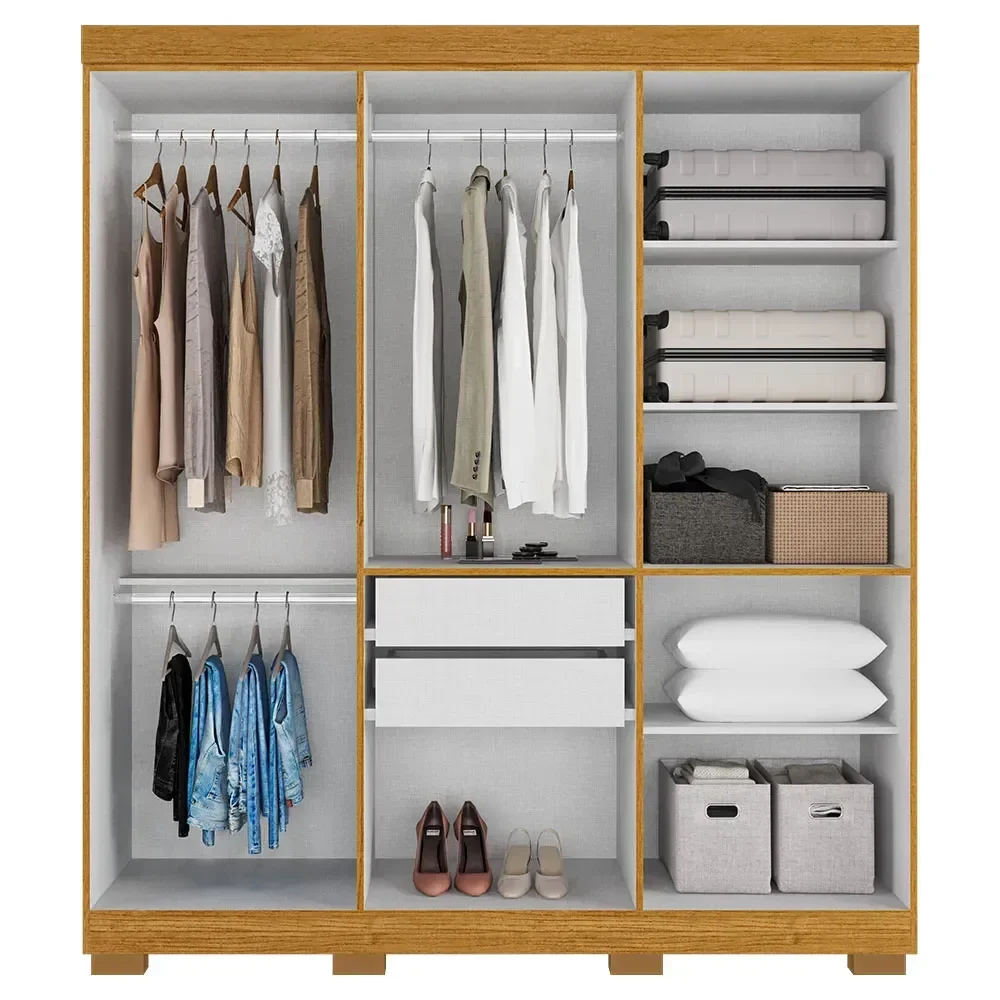 Ver imagem 2 de Guarda Roupa Casal Acp Paolla 06 Portas 02 Gavetas - Cinamomo/off White
