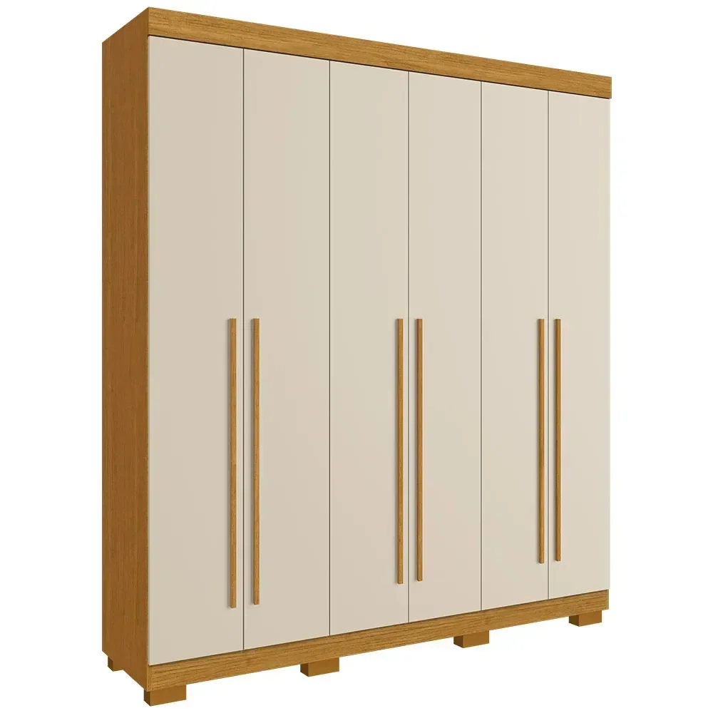 Guarda Roupa Casal Acp Paolla 06 Portas 02 Gavetas - Cinamomo/off White