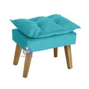 Puff Banqueta Decorativa Opala Azul Turquesa SMF DECOR