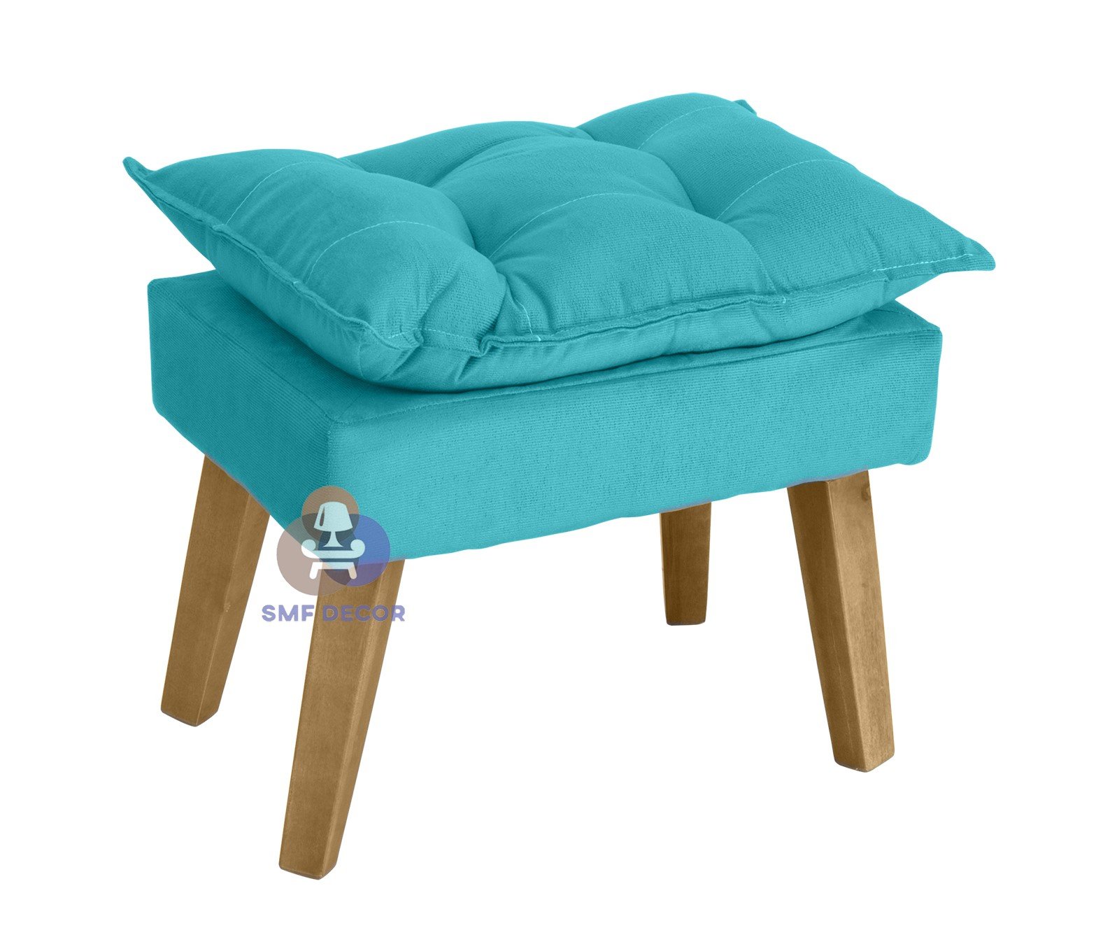 Puff Banqueta Decorativa Opala Azul Turquesa SMF DECOR - 2