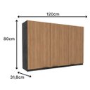Ver imagem 3 de Armário Aéreo de Cozinha 120cm 3 Portas New York Móvel na Caixa