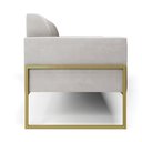 Ver imagem 4 de Sofá Namoradeira Base Industrial Alta Dourado Marisa Veludo D03 - D’Rossi Cinza