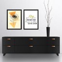 Ver imagem 2 de Kit 2 Quadros Decorativos Girassol - Luz 24x18cm:moldura Branca