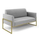 Ver imagem 1 de Sofá Namoradeira Base Industrial Alta Dourado Marisa Suede D03 - D’Rossi