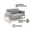 Ver imagem 6 de Sofá Namoradeira Base Industrial Alta Dourado Marisa Suede D03 - D’Rossi