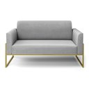 Ver imagem 3 de Sofá Namoradeira Base Industrial Alta Dourado Marisa Suede D03 - D’Rossi