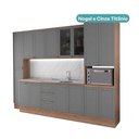 Ver imagem 2 de Cozinha Completa Milla Harmony Move 15 Portas 3 Gavetas MDF-MDP 310cm Nogal com Cinza Titânio Mó