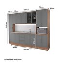Ver mais imagens de Cozinha Completa Milla Harmony Move 15 Portas 3 Gavetas MDF-MDP 310cm Nogal com Cinza Titânio Mó