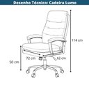 Ver imagem 6 de Cadeira Escritório Presidente Lumo Domann Design Assento PU Verti Cinza Base Metal