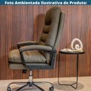 Ver imagem 5 de Cadeira Escritório Presidente Lumo Domann Design Assento PU Verti Cinza Base Metal