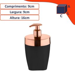 Dispenser Porta Detergente Líquido Preto Rose Gold Future - 3