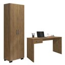 Ver imagem 1 de Mesa para Computador Gávea com Gaveta e Livreiro Office com Portas Grandes Freijó - Móveis Leão