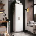 Ver imagem 2 de Armário Multiuso Estreito Slim 2 Portas com Prateleiras para Lavanderia Cozinha e Área de Serviço Or