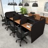 Espaço de Trabalho Escritório para 8 Pessoas 3,72m Nogal F5 Cor:nogal com Preto - 1