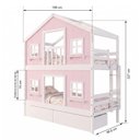 Ver imagem 6 de Beliche Infantil Casinha Dos Sonhos com Gavetas Rosa e Branco Megamobília