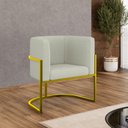 Ver imagem 2 de Kit 6 Cadeiras Poltrona Lua Bouclê Sala Quarto Gold Balaqui Cor:bege