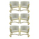 Ver imagem 1 de Kit 6 Cadeiras Poltrona Lua Bouclê Sala Quarto Gold Balaqui Cor:bege
