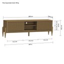 Ver imagem 4 de Rack Ripado para TV até 65 Polegadas MDF 180cm Pés em Madeira Maciça 2 Portas de Correr Sereno Marro