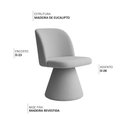 Ver imagem 3 de Kit 02 Cadeiras de Jantar Fixa Liz Bouclé Cinza Claro - Nexta Casa