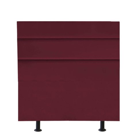 Cabeceira Estofada Cama Box Solteiro 90cm Argentina Corino Bordo- Mabe Magazine