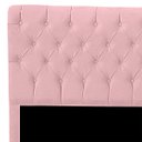 Ver imagem 3 de Cabeceira Casal Queen Estofada para Cama Box Glass Veludo Rosa Bebe