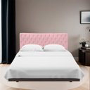 Ver imagem 2 de Cabeceira Casal Queen Estofada para Cama Box Glass Veludo Rosa Bebe