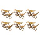 Ver imagem 1 de Kit 6 Jogos De Mesa Dobravel Com 2 Cadeiras De Madeira 70X70 - Mel - Amarelo