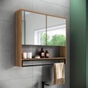 Ver imagem 1 de Armário Espelheira Banheiro 80cm C/ 2 Portas e Toalheiro P1041 Mel