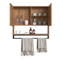 Ver imagem 4 de Armário Espelheira Banheiro 80cm C/ 2 Portas e Toalheiro P1041 Mel