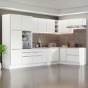 Ver imagem 1 de Armário de Cozinha Completa de Canto 546cm Branco Veludo Lux Madesa 05