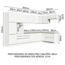 Ver imagem 4 de Armário de Cozinha Completa de Canto 546cm Branco Veludo Lux Madesa 05