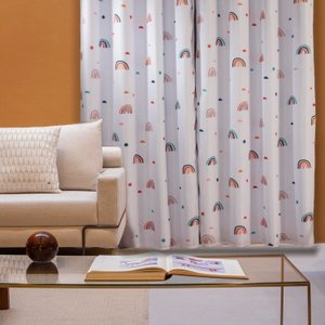Cortina Tecido Microfibra 240cm X 170cm Arco Iris Kids