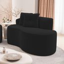 Ver mais imagens de Kit Sofá e Poltrona Orgânica Living Bob com Almofadas Bouclê Preto - Desk Design