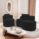 Ver imagem 2 de Kit Sofá e Poltrona Orgânica Living Bob com Almofadas Bouclê Preto - Desk Design