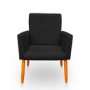 Ver imagem 1 de Poltrona Cadeira para Sala Confortável e Minimalista Nina Suede