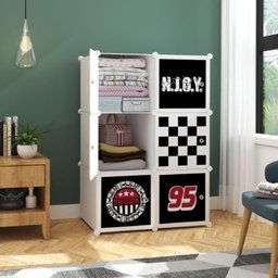 Guarda Roupa 6 Portas Black Armário Modular Carros Organizador Brinquedos Decorativo Estante Luxo - 1