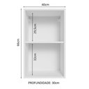 Ver imagem 6 de Armário Aéreo 40 Cm Com 2 Nichos Abertos Para Cozinha Branco